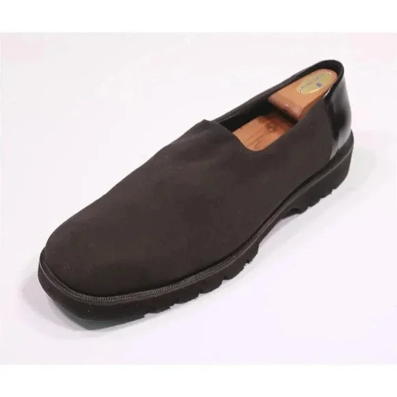 Donald J Pliner Brown Canvas Chunky Loafers 14 M - Picture 1 of 10